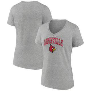 Louisville Cardinals Scatter Doodle Women'S/Juniors Team Short Sleeve V  Neck Tee Shirt