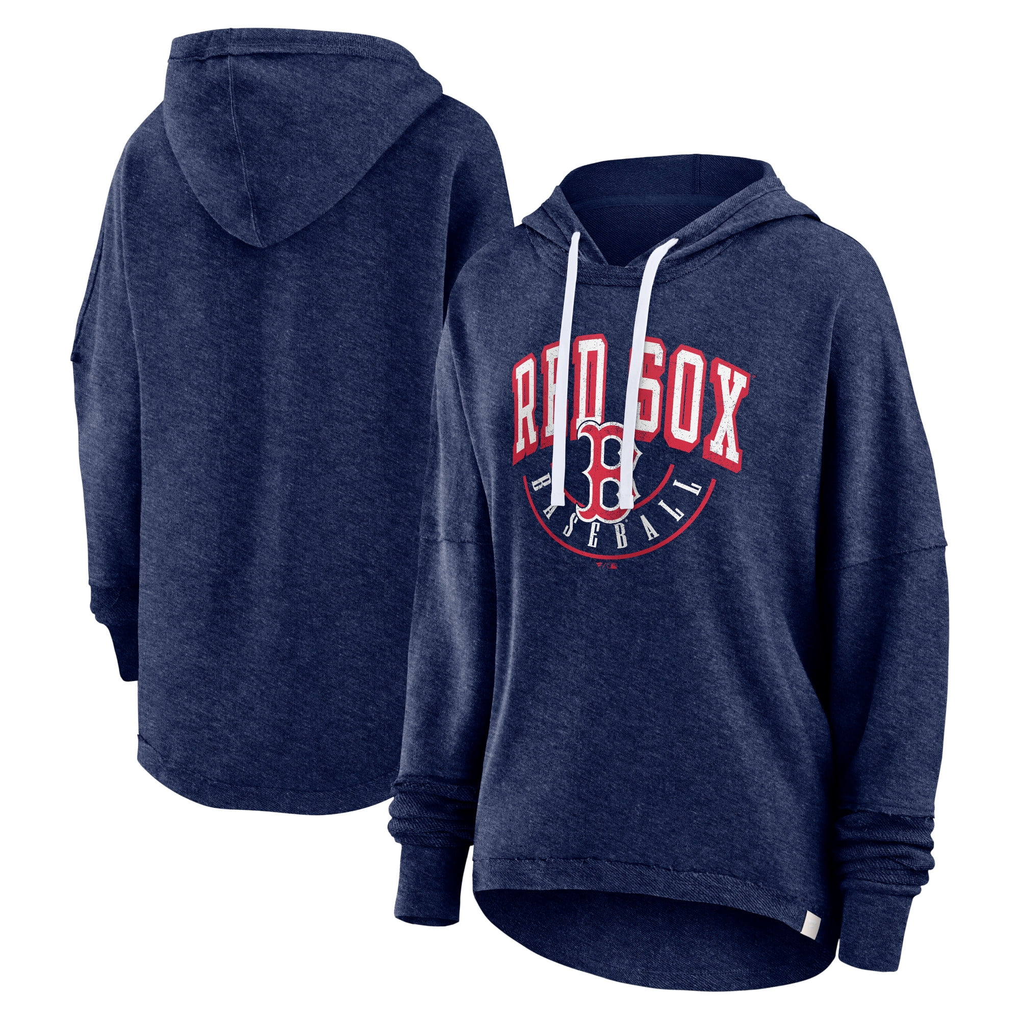 Women s Fanatics Navy Boston Red Sox Iconic Overslide Color Block Quarter Zip Hoodie