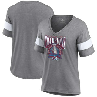 Colorado Avalanche Fanatics Branded Women's Line Shift Tri-Blend  Three-Quarter Sleeve T-Shirt - Heather Navy