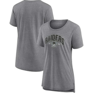 Women's Certo Gray Las Vegas Raiders Cropped Turnout T-Shirt Size: Small