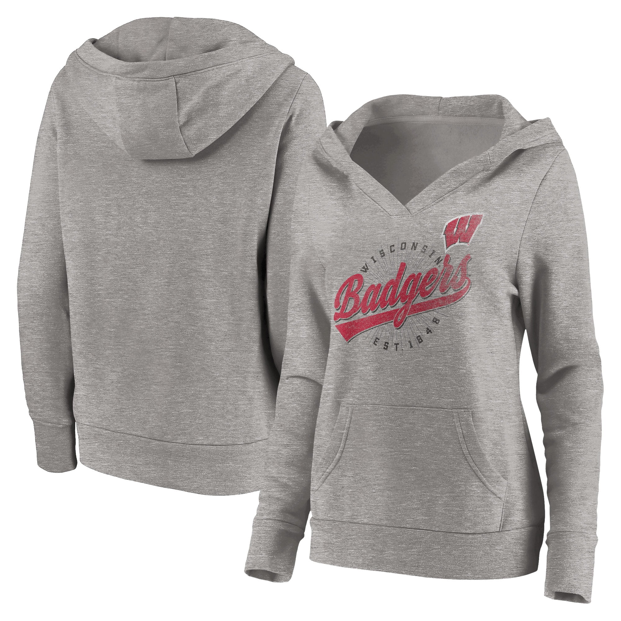 Women's Fanatics Branded Heathered Gray Wisconsin Badgers Highlight