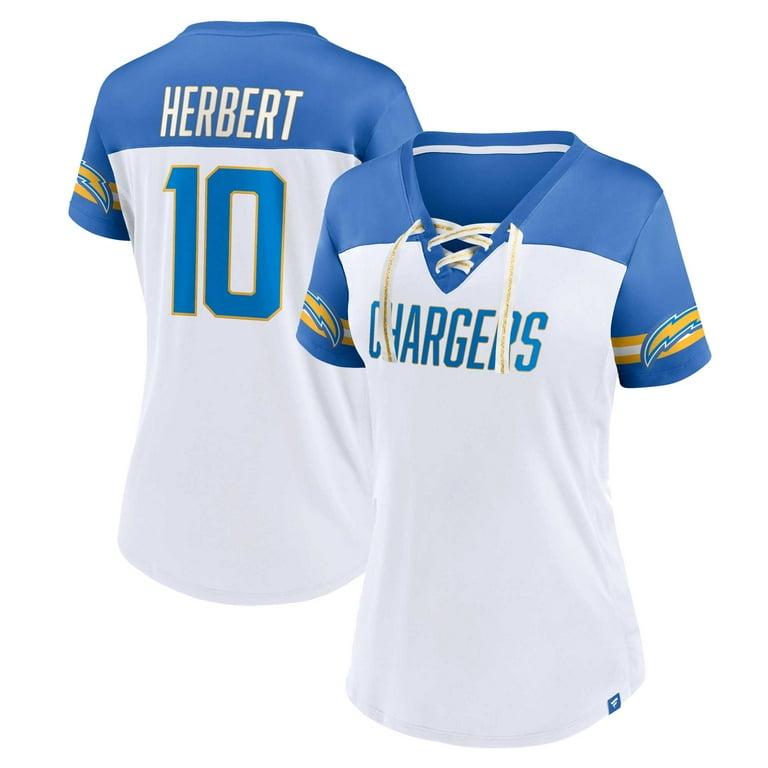 CHARGERS WOMENS SHORT SLEEVE V NECK - WHITE
