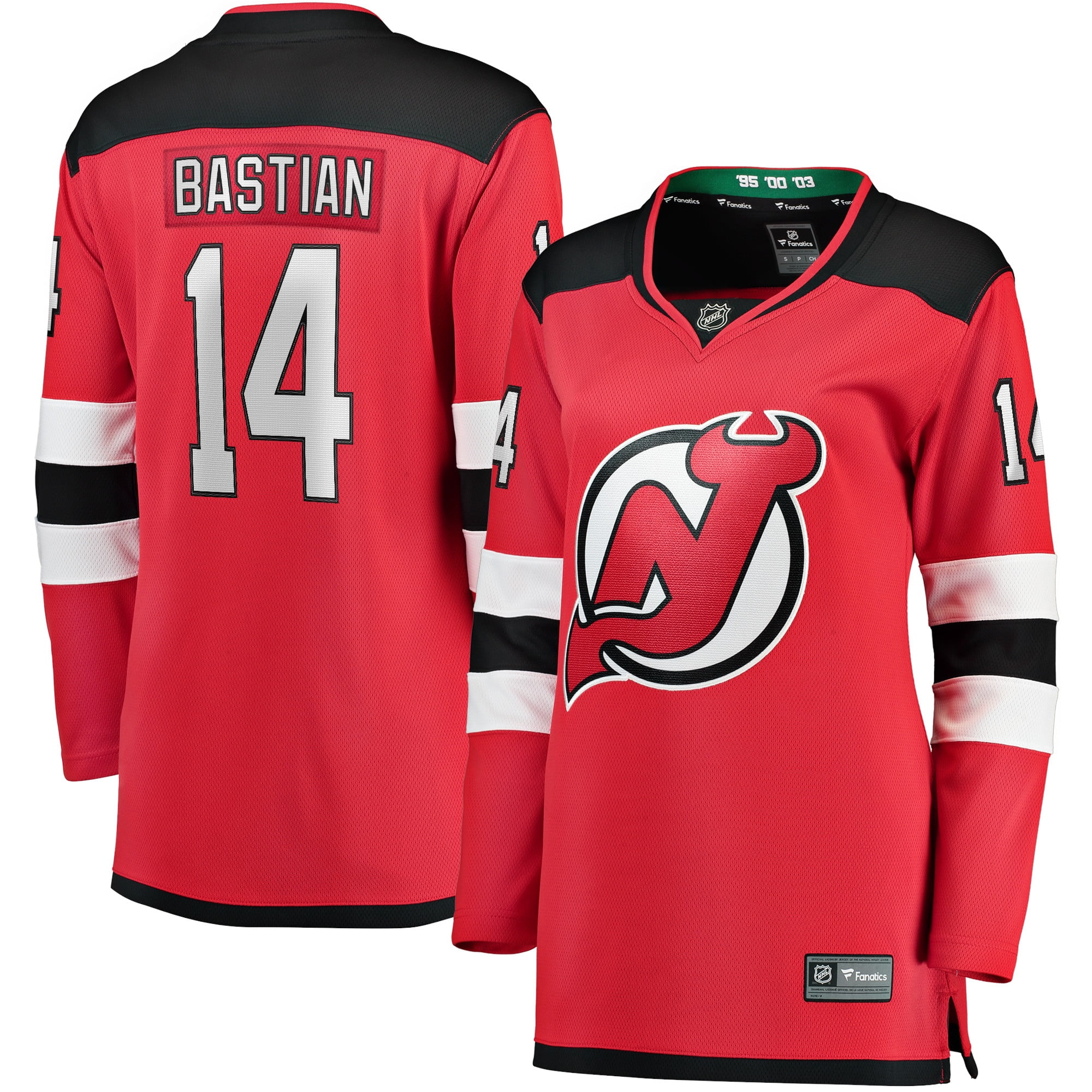 Women's Fanatics Branded Nathan Bastian Red New Jersey Devils Home Team