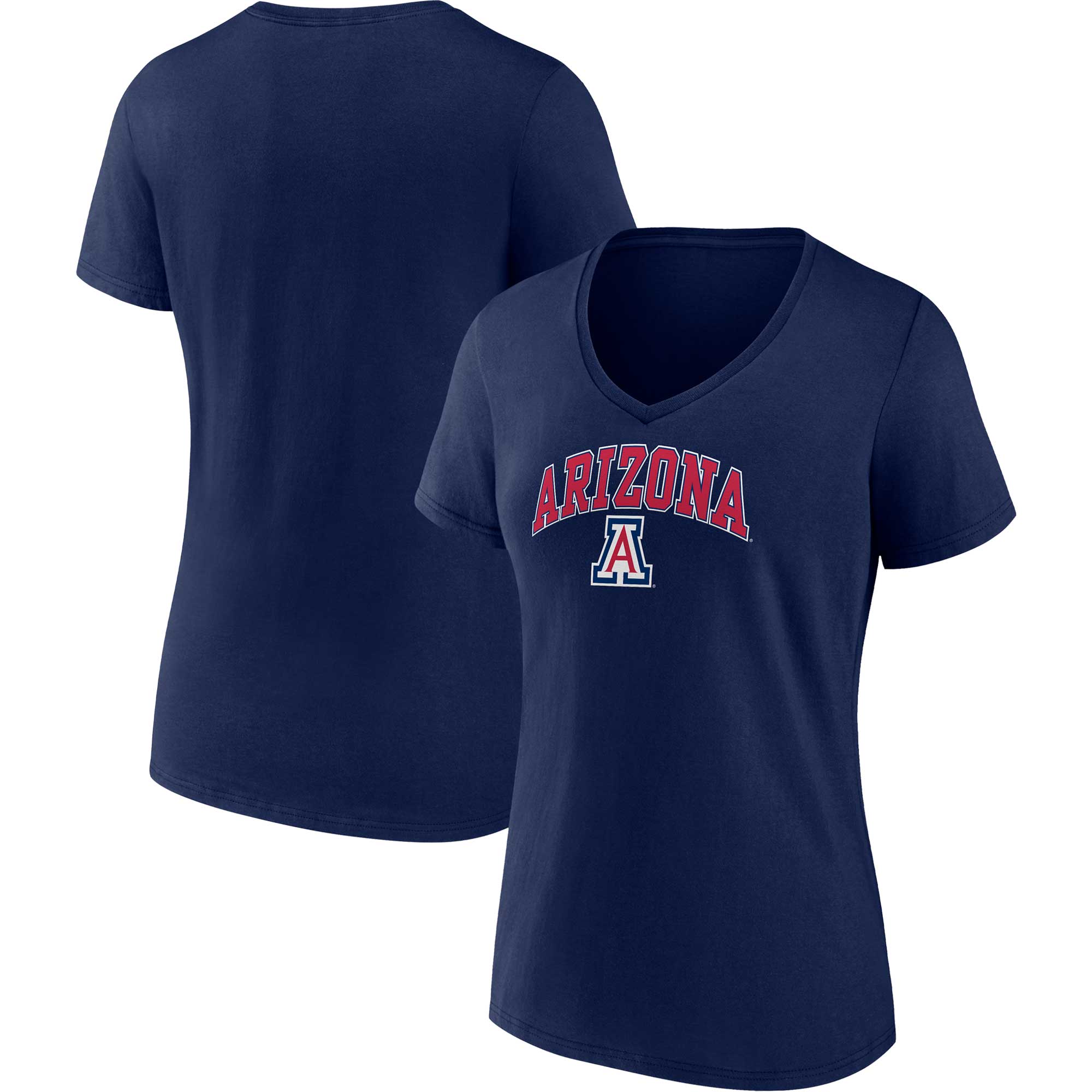 Women's Fanatics Navy Arizona Wildcats Evergreen Campus VNeck TShirt