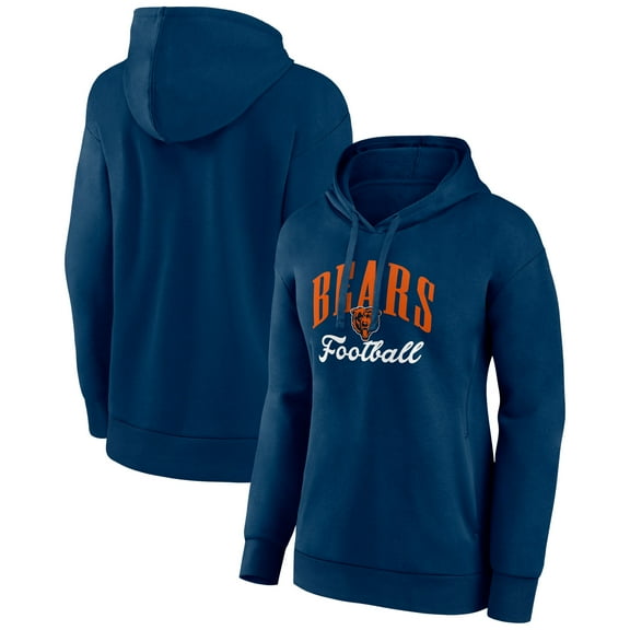 Women's Navy Chicago Bears Victory Script Pullover Hoodie
