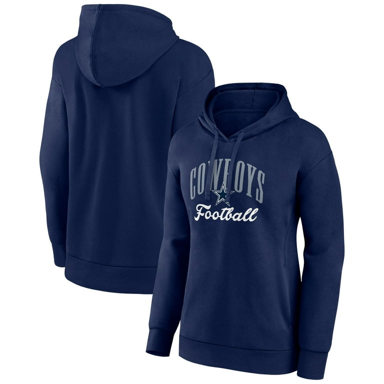 Women s Fanatics Branded Navy Dallas Cowboys Team Logo Victory Script Pullover Hoodie Walmart
