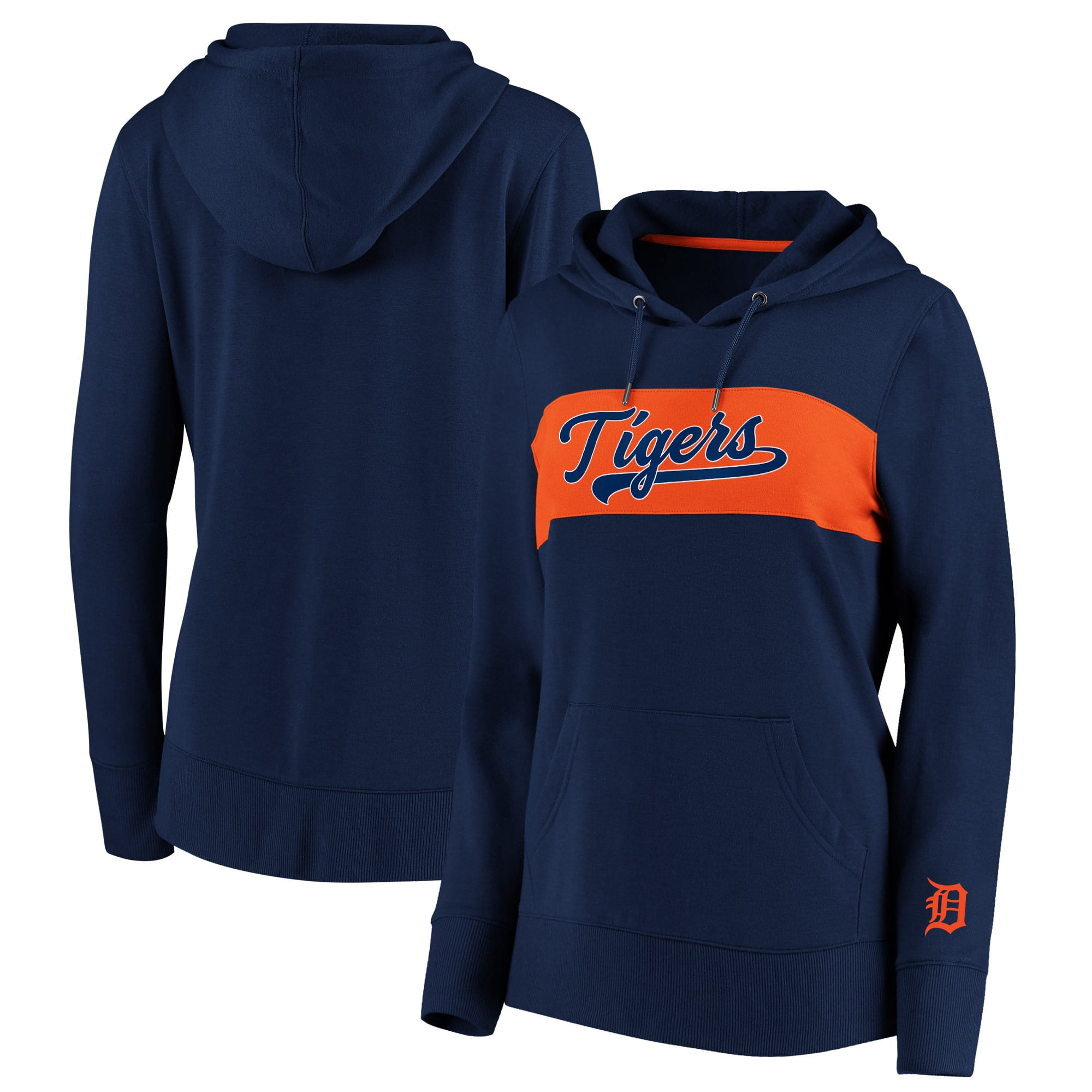 Women's Fanatics Branded Navy Detroit Tigers Tri-Blend Colorblock Pullover  Hoodie - Walmart.com