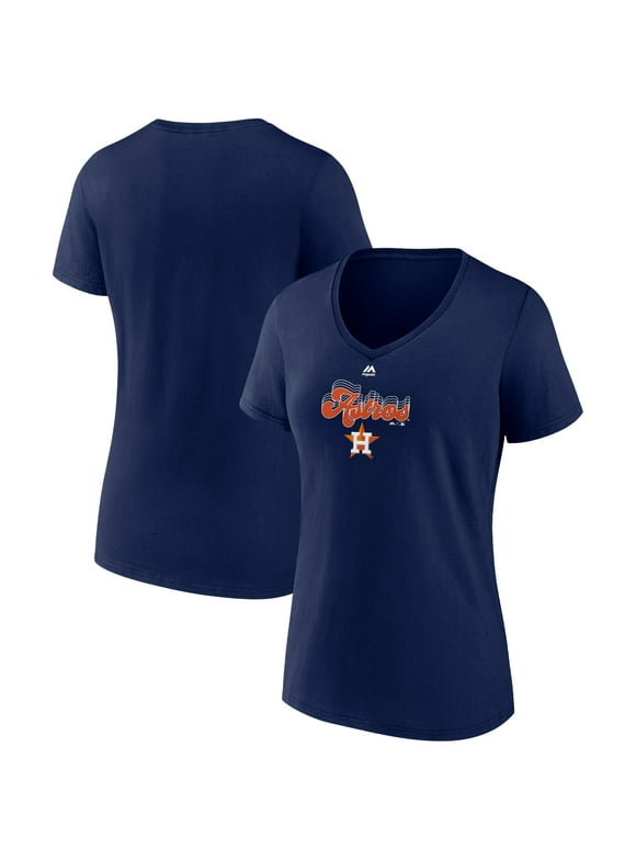Women's Fanatics Branded Navy Houston Astros Tough The Dish V-Neck T-Shirt