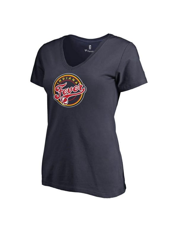 Women's Fanatics Branded Navy Indiana Fever Primary Logo V-Neck T-Shirt