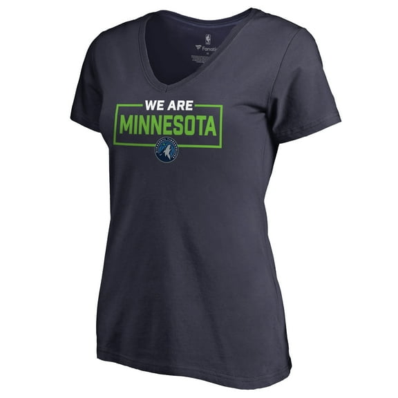 Women's Navy Minnesota Timberwolves We Are Iconic Collection V-Neck T-Shirt