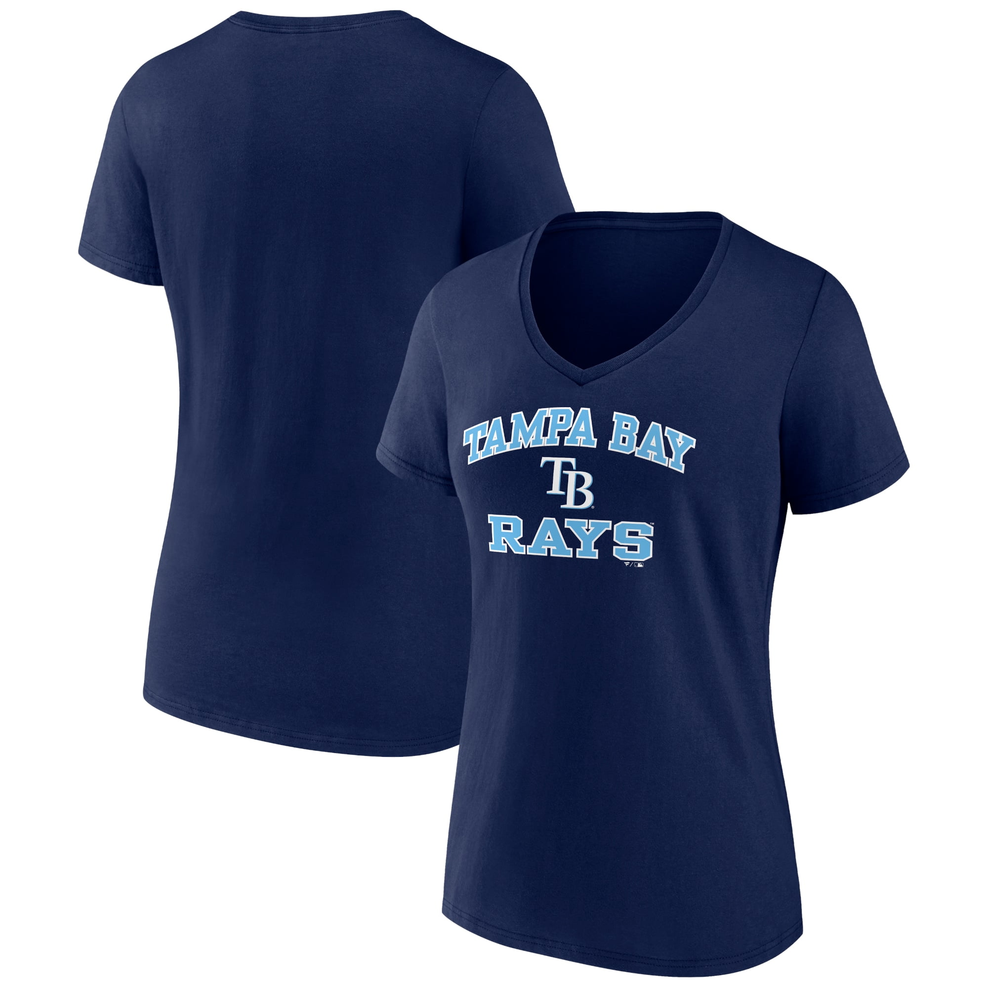 Women's Navy Tampa Bay Rays Heart and Soul VNeck TShirt