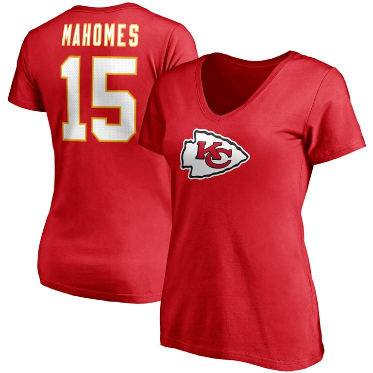 Women s Patrick Mahomes Red Kansas City Chiefs Player Icon Name Number V Neck T Shirt Walmart