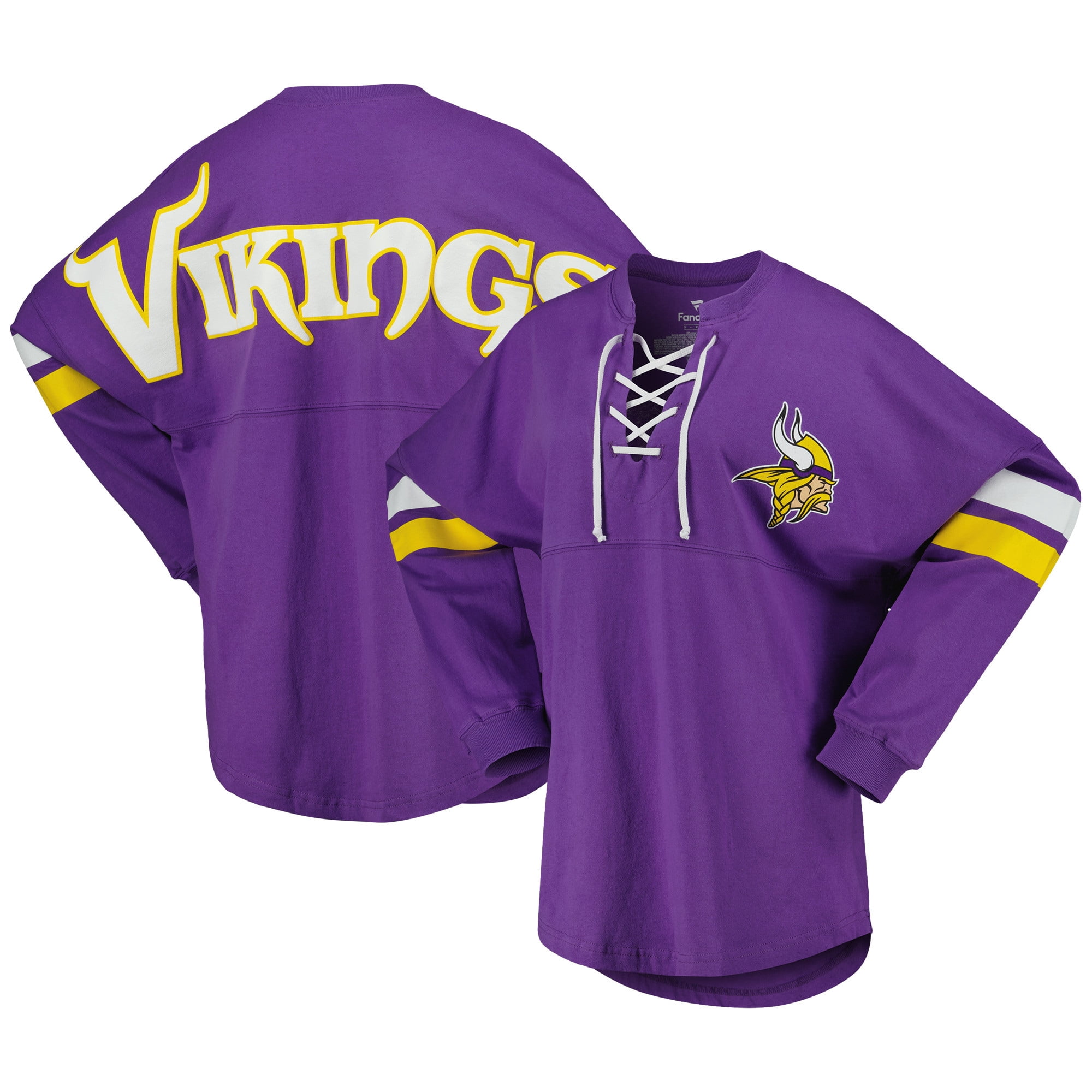 Women's Fanatics Branded Purple Minnesota Vikings Spirit Jersey LaceUp