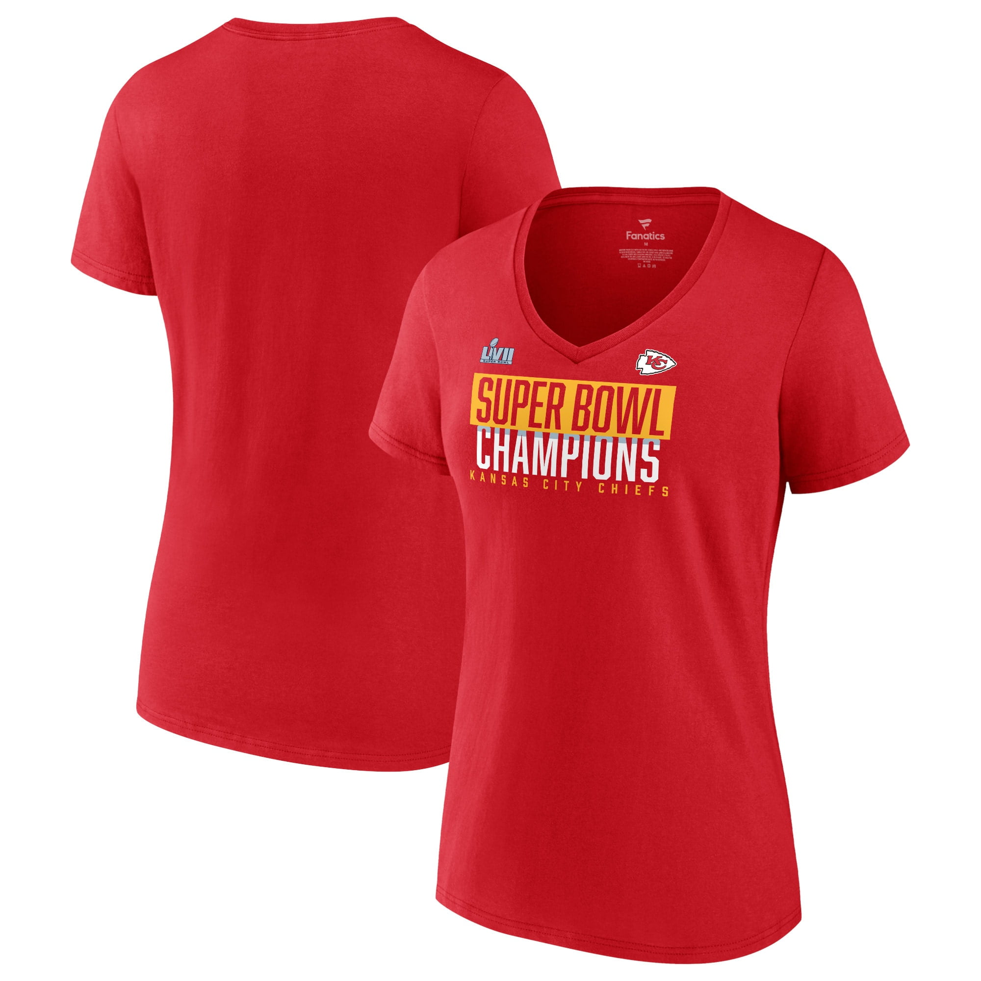 Women's Fanatics Branded Red Kansas City Chiefs Super Bowl LVII Champions  Foam Finger V-Neck T-Shirt 