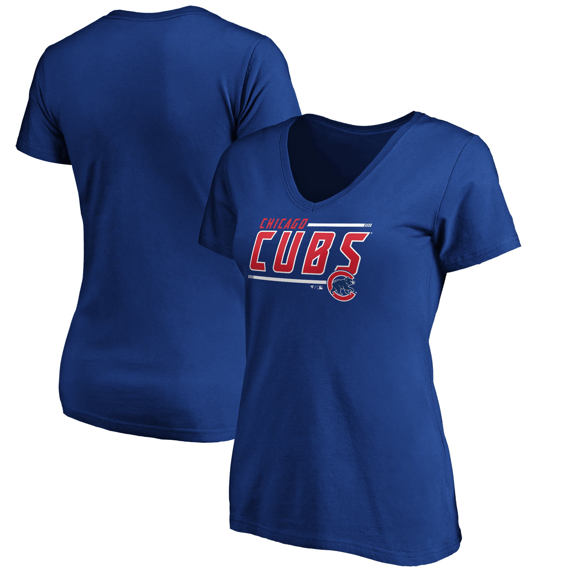Women's Fanatics Branded Royal Chicago Cubs Mascot In Bounds V-Neck T-Shirt  