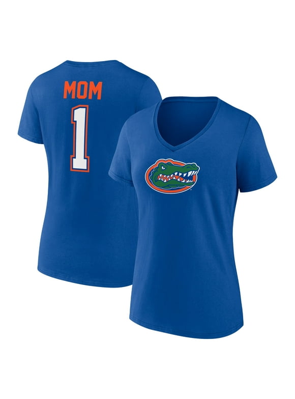 Women's Fanatics Branded Royal Florida Gators Mother's Day #1 Mom V-Neck T-Shirt