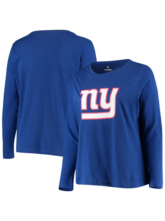 Women's Fanatics Royal New York Giants Plus Size Primary Logo Long Sleeve T-Shirt