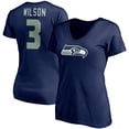 thumbnail image 1 of Women's Fanatics Branded  Russell Wilson  College Navy Seattle Seahawks Player Icon Name & Number V-Neck T-Shirt, 1 of 3