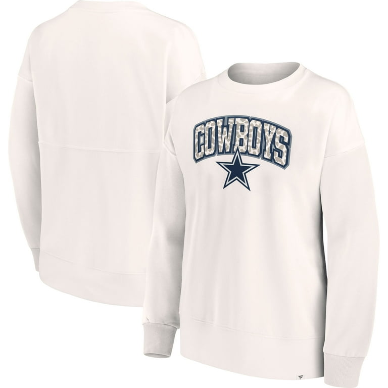 Women's Fanatics Branded White Dallas Cowboys Leopard Team Pullover  Sweatshirt