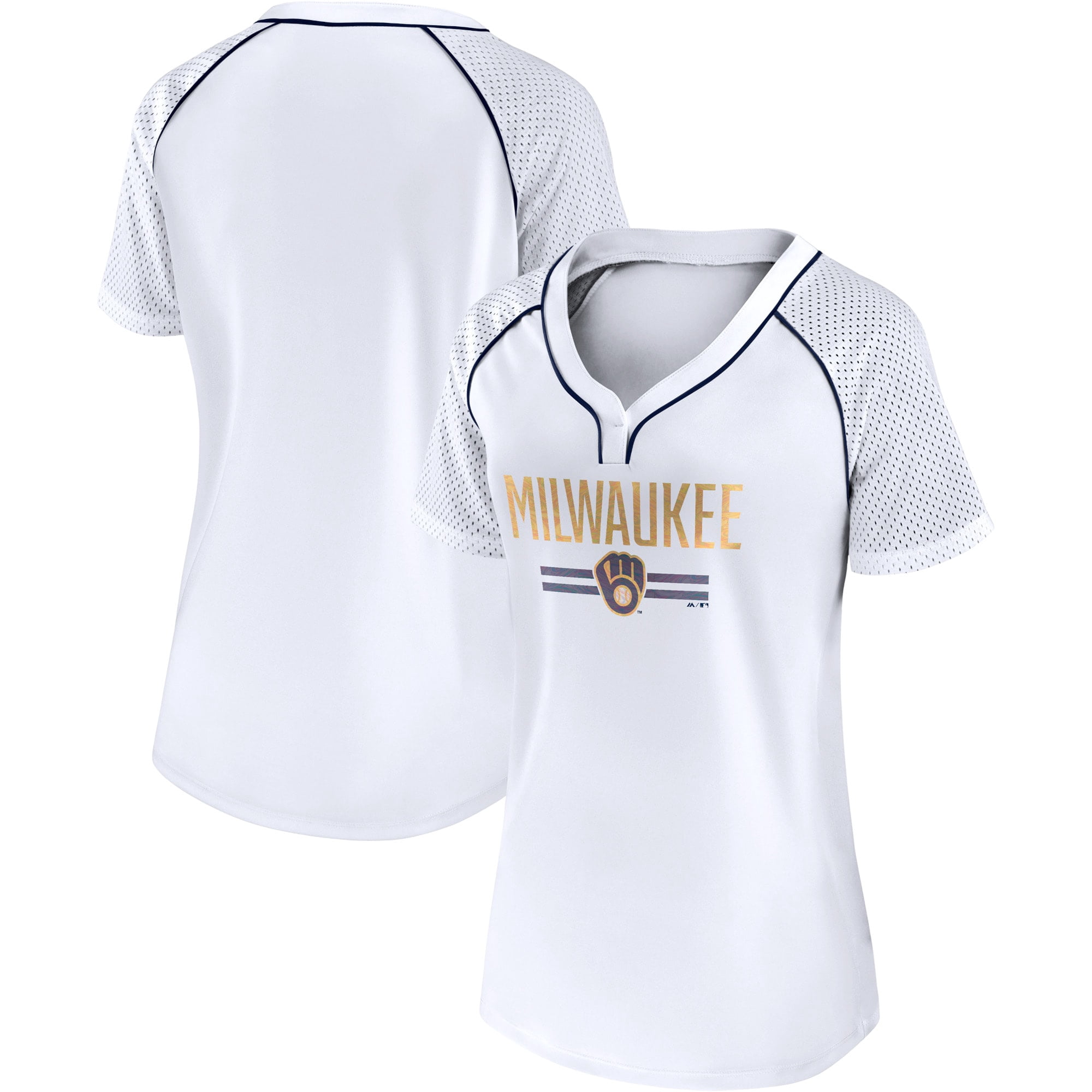 Women's Fanatics Branded White Milwaukee Brewers Play Calling