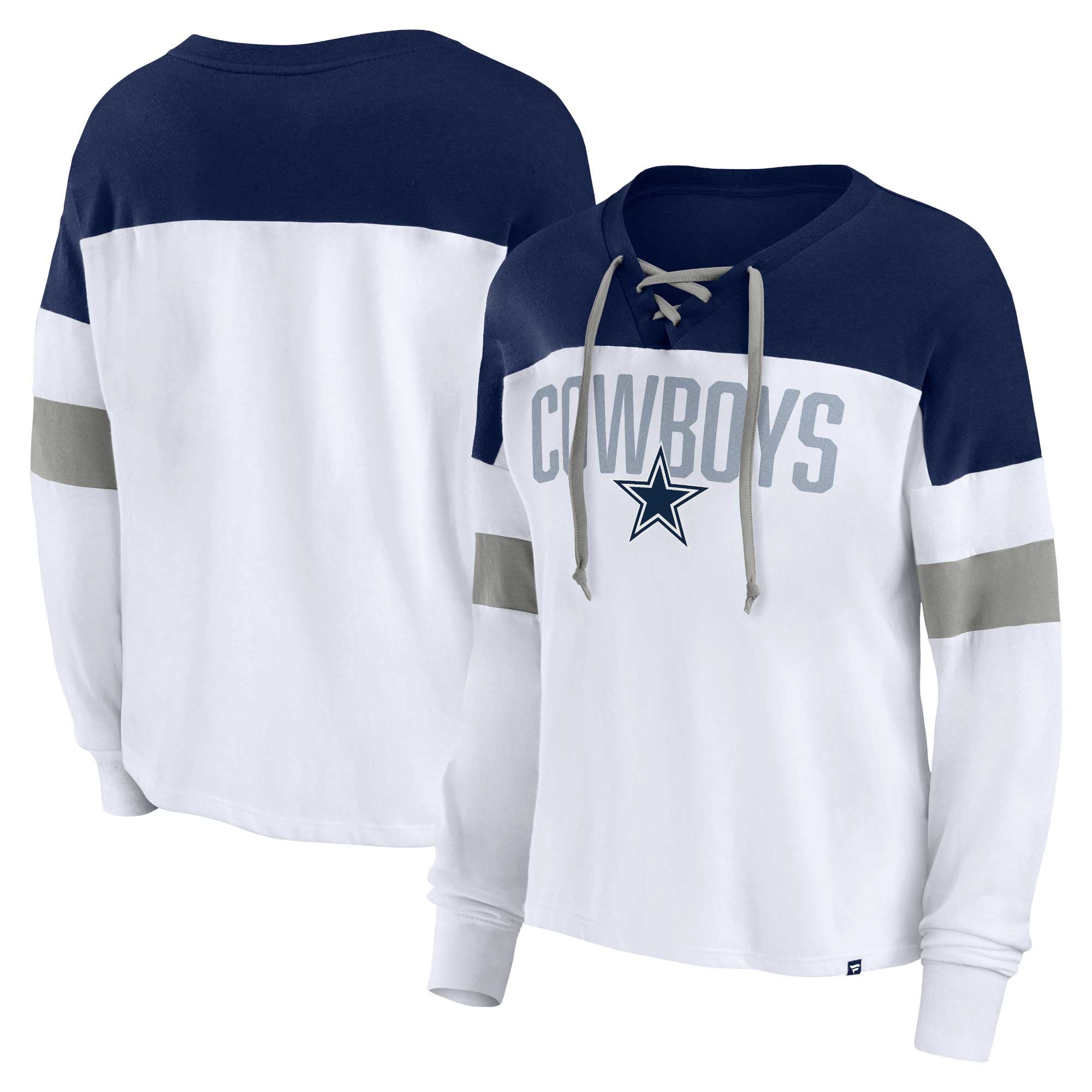 Women's Fanatics Branded White/Navy Dallas Cowboys Even Match Long ...