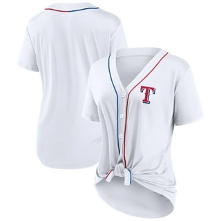 Men's True-Fan White/Royal Texas Rangers Pinstripe Jersey 