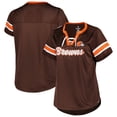 thumbnail image 1 of Women's Fanatics Brown Cleveland Browns Plus Size Original State Lace-Up T-Shirt, 1 of 3