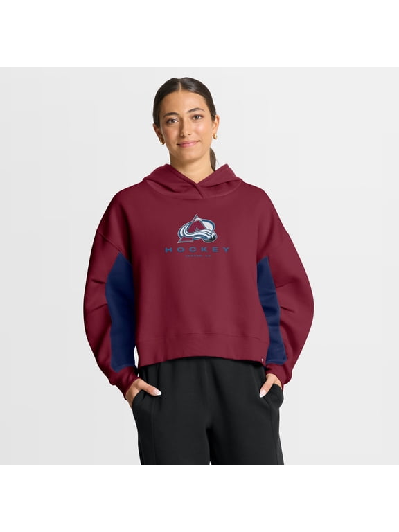 Women's Fanatics Burgundy Colorado Avalanche Back Check Boxy Hoodie