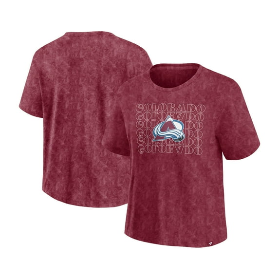 Women's Fanatics Burgundy Colorado Avalanche Faded Wash T-Shirt