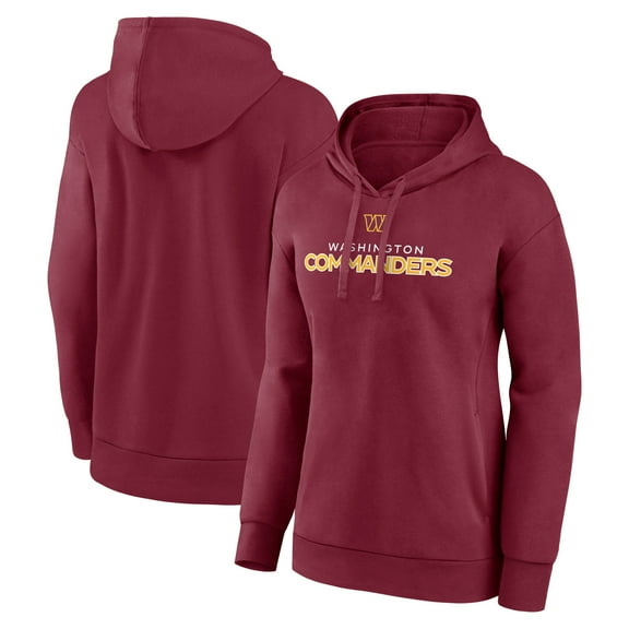 Women's Fanatics Burgundy Washington Commanders Iconic Cotton Fleece Checklist Pullover Hoodie