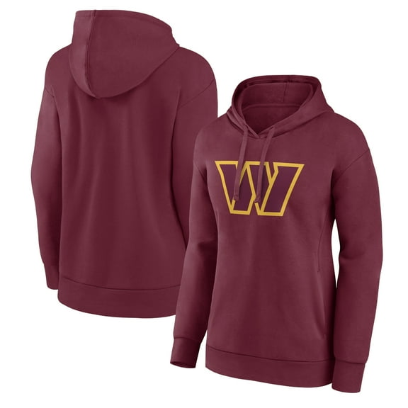 Women's Fanatics Burgundy Washington Commanders Team Primary Logo Pullover Hoodie