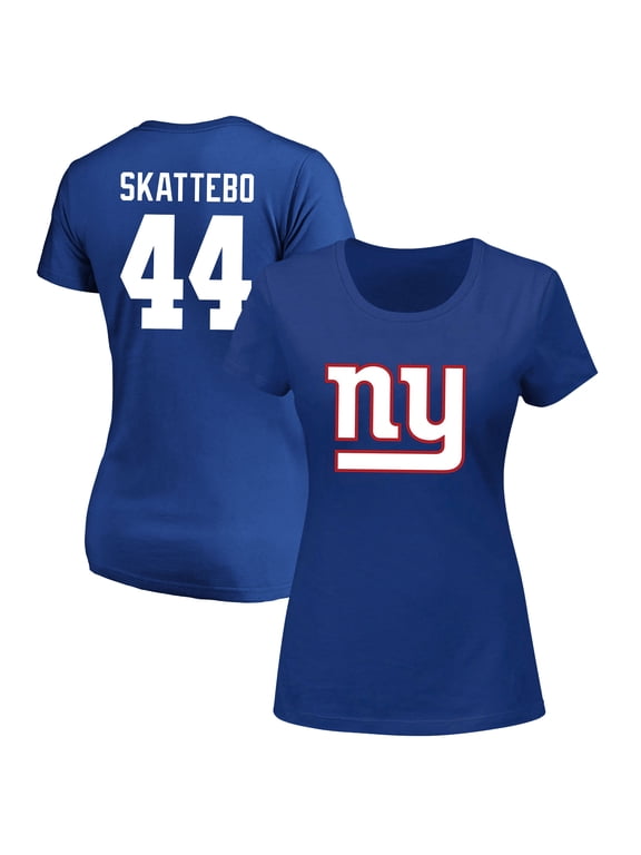Women's Fanatics Cam Skattebo Royal New York Giants Plus Size Name & Number Scoop Neck T-Shirt