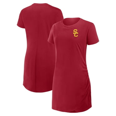Women's Fanatics Cardinal USC Trojans Ruched Drape T-Shirt Dress