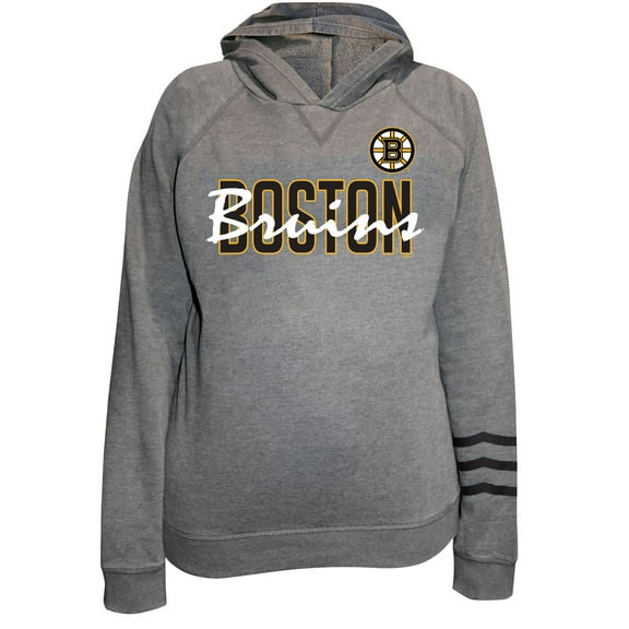 Women's Fanatics Heather Gray Boston Bruins Plus Size Lightweight Fleece Raglan Pullover Hoodie