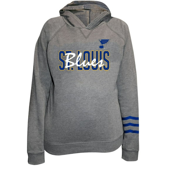 Women's Fanatics Heather Gray St. Louis Blues Plus Size Lightweight Fleece Raglan Pullover Hoodie