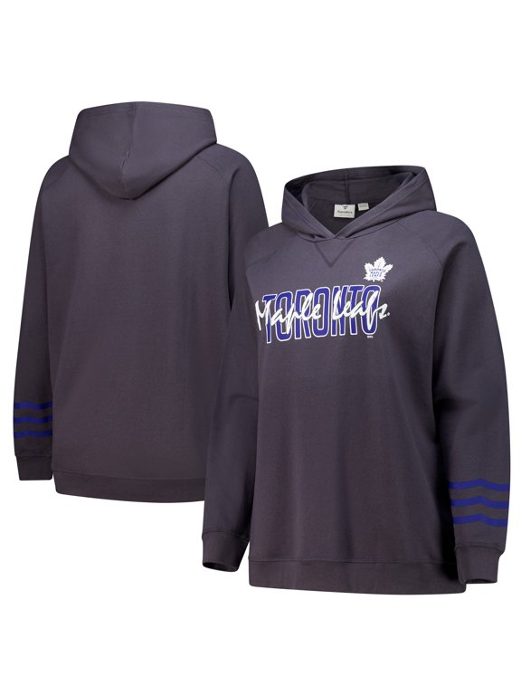 Women's Fanatics Charcoal Toronto Maple Leafs Plus Size Lightweight Fleece Raglan Pullover Hoodie