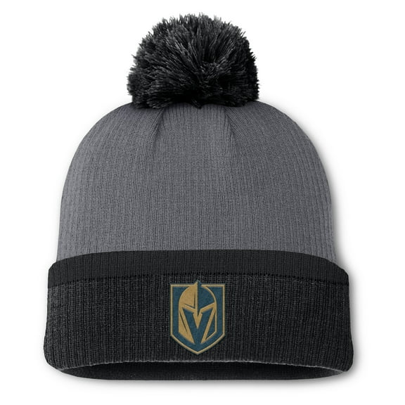 Women's Fanatics Charcoal Vegas Golden Knights Cuffed Knit Hat with Pom