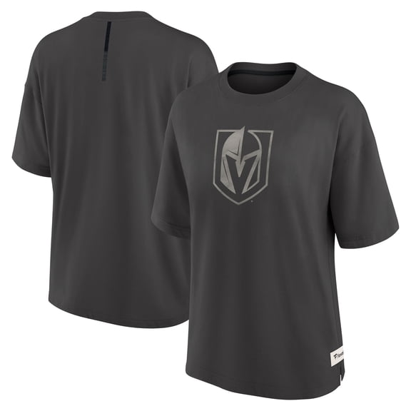 Women's Fanatics Charcoal Vegas Golden Knights Oversized Elements Raw Edge Future Ground T-Shirt
