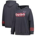 thumbnail image 1 of Women's Fanatics Charcoal Washington Capitals Plus Size Lightweight Fleece Raglan Pullover Hoodie, 1 of 3