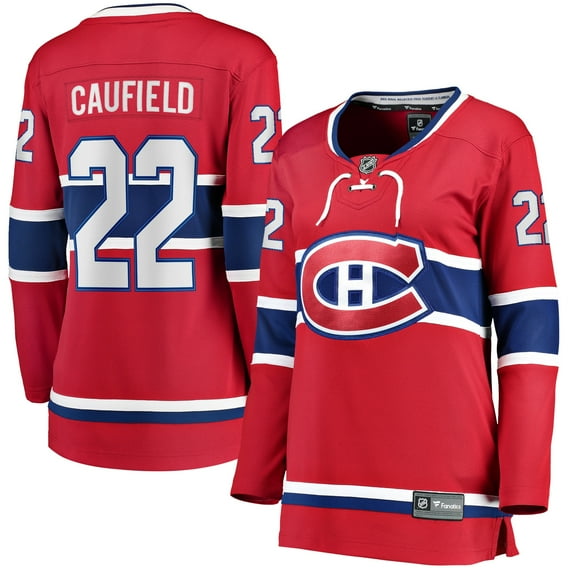 Women's Fanatics Cole Caufield Red Montreal Canadiens Home Breakaway Replica Jersey