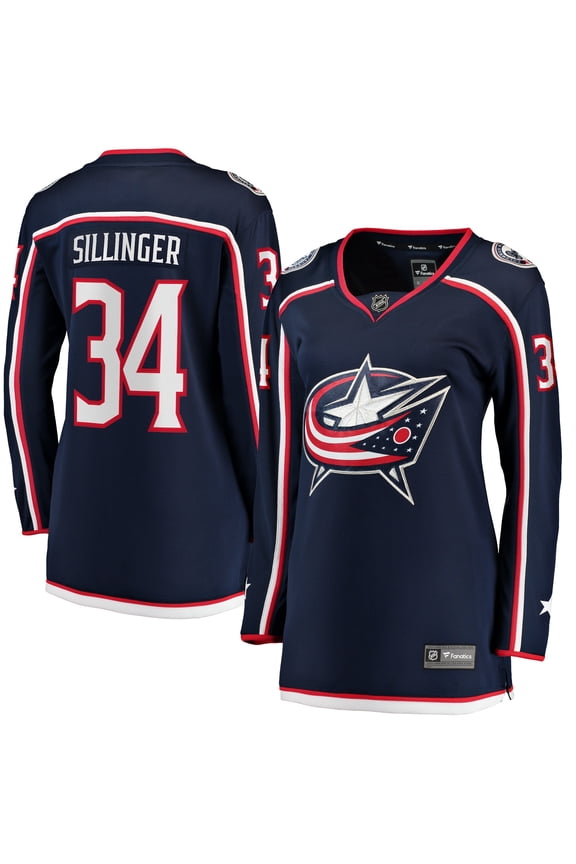 Women's Fanatics Cole Sillinger Navy Columbus Blue Jackets Home Breakaway Player Jersey