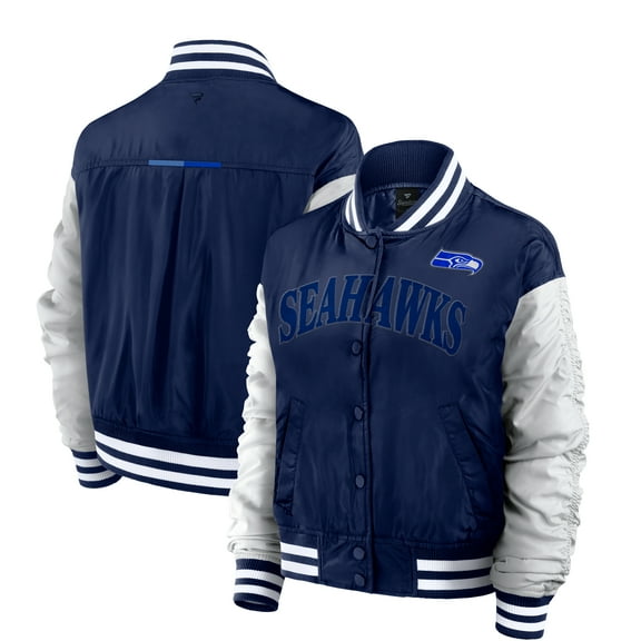 Women's Fanatics College Navy Seattle Seahawks Elements Wave Full-Snap Jacket