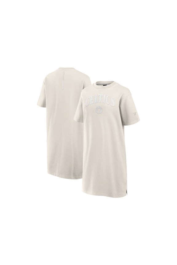 Women's Fanatics  Cream Boston Celtics Elements Go Tri-Blend T-Shirt Dress