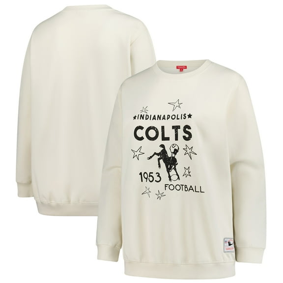 Women's Mitchell & Ness Cream Indianapolis Colts Plus Size Shooting Star Sweatshirt