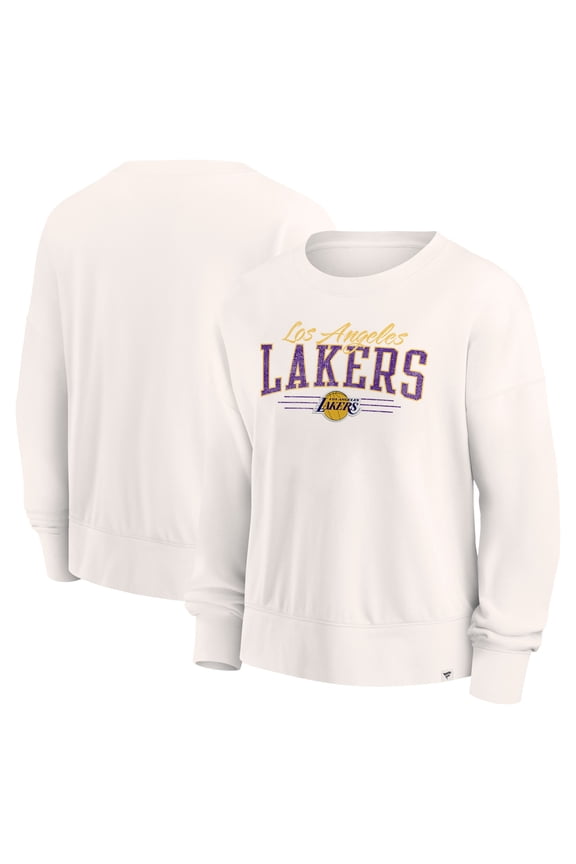 Women's Fanatics Cream Los Angeles Lakers Close the Game Pullover Sweatshirt