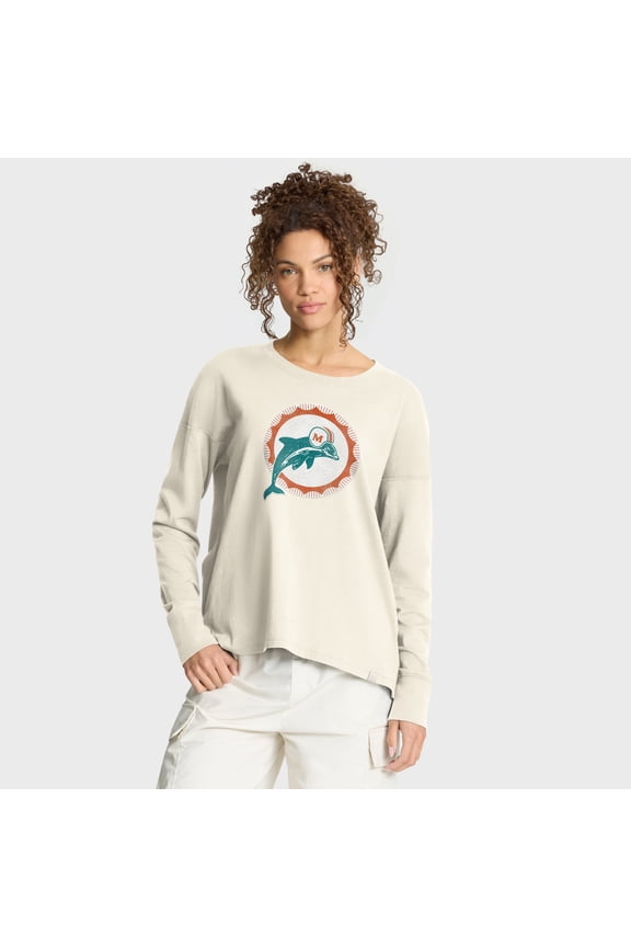 Women's Fanatics Cream Miami Dolphins Dove Legacy Long Sleeve T-Shirt