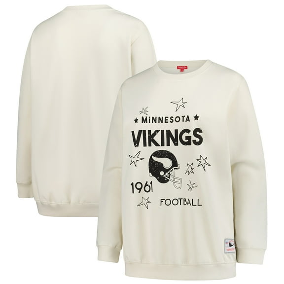 Women's Mitchell & Ness Cream Minnesota Vikings Plus Size Shooting Star Sweatshirt