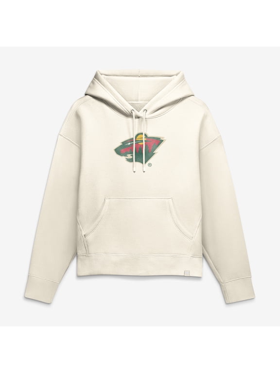 Women's Fanatics Cream Minnesota Wild Distressed Logo Hoodie