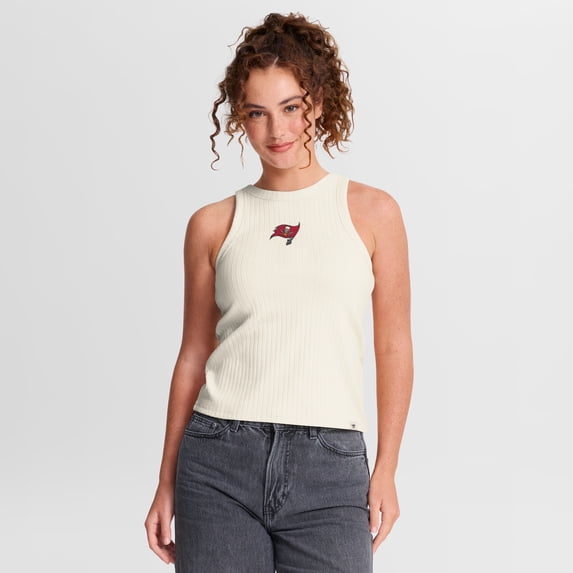 Women's Fanatics Cream Tampa Bay Buccaneers Star Play Tri-Blend Ribbed-Tank Top