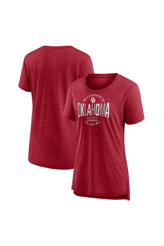 Women's Fanatics Crimson Oklahoma Sooners True Classics Break It Down Tri-Blend T-Shirt